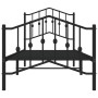 Bed frame with headboard and black metal footboard 80x200 cm by , Beds and slatted bases - Ref: Foro24-373798, Price: 71,58 €...