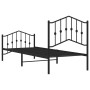 Bed frame with headboard and black metal footboard 80x200 cm by , Beds and slatted bases - Ref: Foro24-373798, Price: 71,58 €...