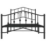 Bed frame with headboard and black metal footboard 100x190cm by , Beds and slatted bases - Ref: Foro24-373801, Price: 71,99 €...