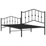 Bed frame with headboard and black metal footboard 100x190cm by , Beds and slatted bases - Ref: Foro24-373801, Price: 71,99 €...