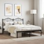 Bed frame with black metal headboard 150x200 cm by , Beds and slatted bases - Ref: Foro24-373791, Price: 102,99 €, Discount: %