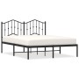 Bed frame with black metal headboard 150x200 cm by , Beds and slatted bases - Ref: Foro24-373791, Price: 102,99 €, Discount: %