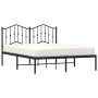 Bed frame with black metal headboard 150x200 cm by , Beds and slatted bases - Ref: Foro24-373791, Price: 102,99 €, Discount: %