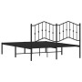 Bed frame with black metal headboard 150x200 cm by , Beds and slatted bases - Ref: Foro24-373791, Price: 102,99 €, Discount: %