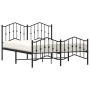 Black metal headboard and footboard bed frame 140x200 cm by , Beds and slatted bases - Ref: Foro24-373808, Price: 105,43 €, D...