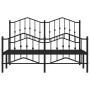 Black metal headboard and footboard bed frame 140x200 cm by , Beds and slatted bases - Ref: Foro24-373808, Price: 105,43 €, D...