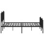 Black metal headboard and footboard bed frame 140x200 cm by , Beds and slatted bases - Ref: Foro24-373808, Price: 105,43 €, D...