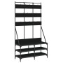 Coat rack with black shoe rack 100x40x184 cm by , Dresser Organizers and Bar Hangers - Ref: Foro24-837857, Price: 124,15 €, D...