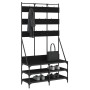 Coat rack with black shoe rack 100x40x184 cm by , Dresser Organizers and Bar Hangers - Ref: Foro24-837857, Price: 124,15 €, D...