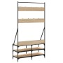 Garderobe mit Schuhregal aus Sonoma-Eiche 100x40x184 cm von , Kommoden-Organizer und Bar-Kleiderbügel - Ref: Foro24-837848, P...