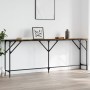 Smoked oak engineered wood console table 200x29x75 cm by , Side tables - Ref: Foro24-837779, Price: 83,47 €, Discount: %