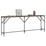 Smoked oak engineered wood console table 200x29x75 cm by , Side tables - Ref: Foro24-837779, Price: 83,47 €, Discount: %