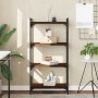 Bookcase with 4 shelves engineered wood brown oak 60x30x120 cm by , Bookcases and shelves - Ref: Foro24-837656, Price: 36,53 ...