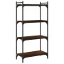 Bookcase with 4 shelves engineered wood brown oak 60x30x120 cm by , Bookcases and shelves - Ref: Foro24-837656, Price: 36,53 ...