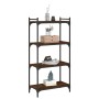 Bookcase with 4 shelves engineered wood brown oak 60x30x120 cm by , Bookcases and shelves - Ref: Foro24-837656, Price: 36,53 ...