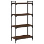 Bookcase with 4 shelves engineered wood brown oak 60x30x120 cm by , Bookcases and shelves - Ref: Foro24-837656, Price: 36,53 ...