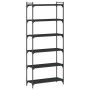 Bookcase with 6 shelves black engineered wood 80x30x188 cm by , Bookcases and shelves - Ref: Foro24-837682, Price: 78,07 €, D...