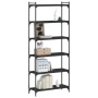 Bookcase with 6 shelves black engineered wood 80x30x188 cm by , Bookcases and shelves - Ref: Foro24-837682, Price: 78,07 €, D...