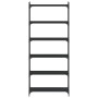 Bookcase with 6 shelves black engineered wood 80x30x188 cm by , Bookcases and shelves - Ref: Foro24-837682, Price: 78,07 €, D...