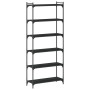 Bookcase with 6 shelves black engineered wood 80x30x188 cm by , Bookcases and shelves - Ref: Foro24-837682, Price: 78,07 €, D...