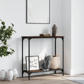 Brown oak engineered wood console table 75x30.5x75 cm by , Side tables - Ref: Foro24-837711, Price: 39,58 €, Discount: %