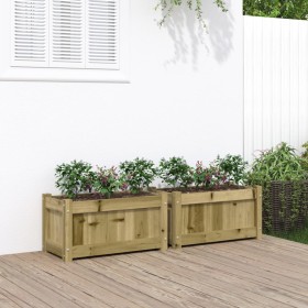 Outdoor planters 2 units impregnated pine wood by , Pots and planters - Ref: Foro24-837448, Price: 61,77 €, Discount: %