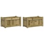 Outdoor planters 2 units impregnated pine wood by , Pots and planters - Ref: Foro24-837448, Price: 62,04 €, Discount: %