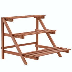 Soporte de plantas 3 niveles de madera de cedro 48x45x40 cm de vidaXL, Soportes para macetas - Ref: Foro24-246436, Precio: 29...