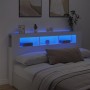 Cabecero con LED madera de ingeniería blanco 180x18,5x103,5 cm de , Cabeceros y pies de cama - Ref: Foro24-837358, Precio: 10...