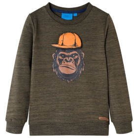 Dark khaki melange children's sweatshirt 116 by , Kids T-shirts - Ref: Foro24-13206, Price: 12,99 €, Discount: %