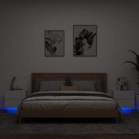 Mesitas de noche de pared con luces LED 2 unidades blanco de , Mesitas de noche - Ref: Foro24-836813, Precio: 113,56 €, Descu...