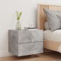 Concrete gray wall-mounted bedside table with LED lights by , Nightstands - Ref: Foro24-836818, Price: 60,67 €, Discount: %