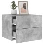 Concrete gray wall-mounted bedside table with LED lights by , Nightstands - Ref: Foro24-836818, Price: 60,67 €, Discount: %