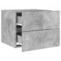 Concrete gray wall-mounted bedside table with LED lights by , Nightstands - Ref: Foro24-836818, Price: 60,67 €, Discount: %