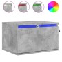 Concrete gray wall-mounted bedside table with LED lights by , Nightstands - Ref: Foro24-836832, Price: 47,31 €, Discount: %