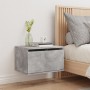 Concrete gray wall-mounted bedside table with LED lights by , Nightstands - Ref: Foro24-836832, Price: 47,31 €, Discount: %