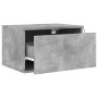 Concrete gray wall-mounted bedside table with LED lights by , Nightstands - Ref: Foro24-836832, Price: 47,31 €, Discount: %