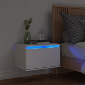 Wall bedside table with white LED lights by , Nightstands - Ref: Foro24-836826, Price: 52,99 €, Discount: %