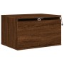 Wall bedside tables with LED lights 2 units brown oak by , Nightstands - Ref: Foro24-836839, Price: 85,33 €, Discount: %