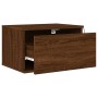 Wall bedside tables with LED lights 2 units brown oak by , Nightstands - Ref: Foro24-836839, Price: 85,33 €, Discount: %