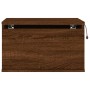 Wall bedside tables with LED lights 2 units brown oak by , Nightstands - Ref: Foro24-836839, Price: 85,33 €, Discount: %