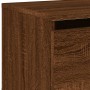 Wall bedside tables with LED lights 2 units brown oak by , Nightstands - Ref: Foro24-836839, Price: 85,33 €, Discount: %