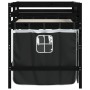 Children's loft bed with black white pine wood curtains 80x200 cm by , Beds and slatted bases - Ref: Foro24-3206961, Price: 1...