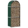 Green galvanized steel log holder 80x45x190 cm by , Firewood bags and holders - Ref: Foro24-364540, Price: 56,46 €, Discount: %