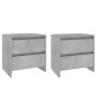 Bedside tables 2 units engineered wood gray concrete by vidaXL, Nightstands - Ref: Foro24-809854, Price: 79,38 €, Discount: %