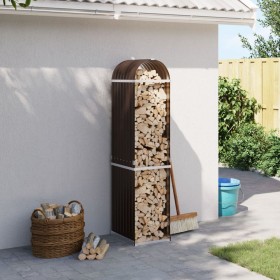 Brown galvanized steel log holder 40x45x170 cm by , Firewood bags and holders - Ref: Foro24-364568, Price: 56,28 €, Discount: %