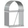 Leñero de acero galvanizado gris claro 80x45x120 cm de , Bolsas y soportes de leña - Ref: Foro24-364549, Precio: 44,07 €, Des...