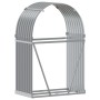 Leñero de acero galvanizado gris claro 80x45x120 cm de , Bolsas y soportes de leña - Ref: Foro24-364549, Precio: 44,07 €, Des...