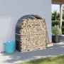 Anthrazitgrauer Holzhalter aus verzinktem Stahl, 120 x 45 x 140 cm von , Brennholztaschen und -halter - Ref: Foro24-364561, P...