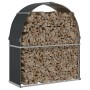 Anthrazitgrauer Holzhalter aus verzinktem Stahl, 120 x 45 x 140 cm von , Brennholztaschen und -halter - Ref: Foro24-364561, P...